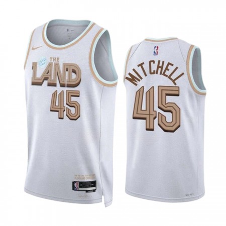 Camiseta Hombre Cleveland Cavaliers Donovan Mitchell 45 2022-23 Nike City Edition Blanco Swingman